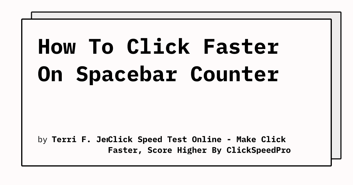 How to click faster on spacebar counter click speed test online